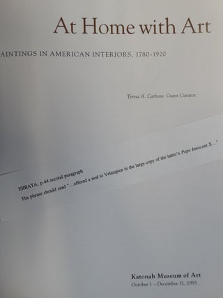 At Home With Art: Paintings in American Interiors, 1780-1920
