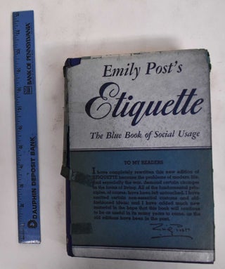 Item #178575 Etiquette: The Blue Book of Social Usage. Emily Post