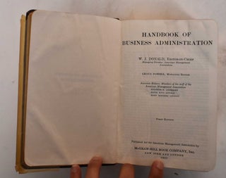 Item #178751 Handbook of business administration. W. J. Donald, Leona Margaret Powell
