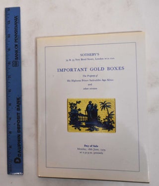 Item #178835 Important Gold Boxes. Sotheby Parke-Bernet Co