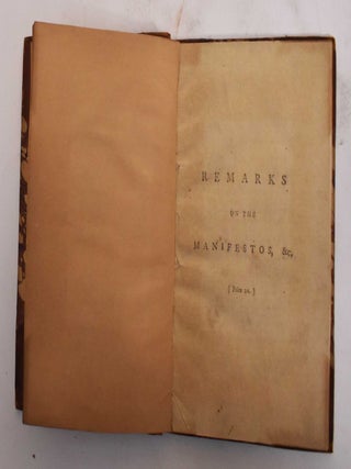 Item #179500 Remarks on the Rescript of the Court of Madrid, and on the Manifesto of the Court of...