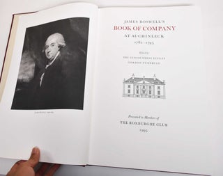 Item #179705 James Boswell's Book of company at Auchinleck 1782-1795. James Boswell, Mary Hyde...