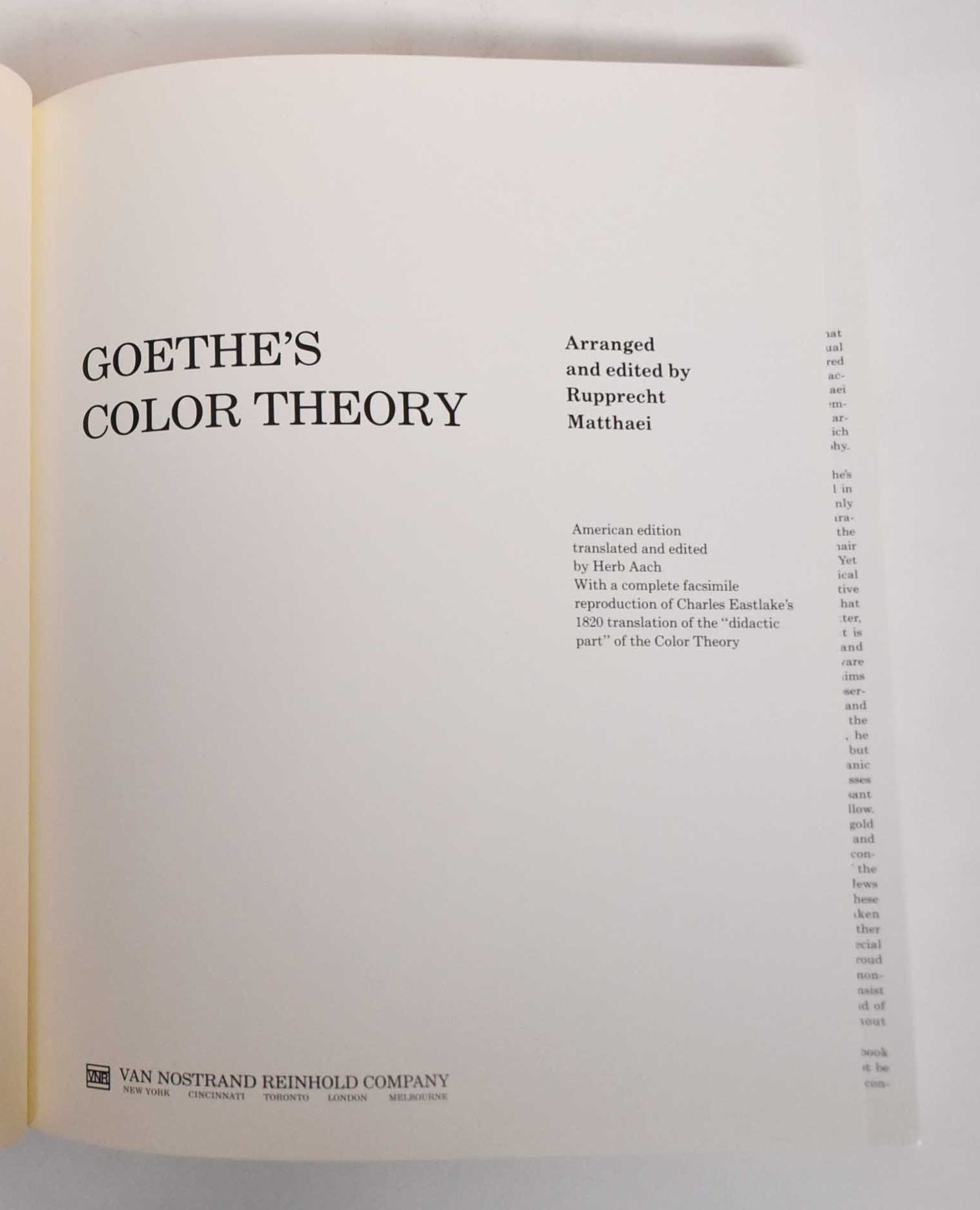 Goethe's color theory Rupprecht Matthaei