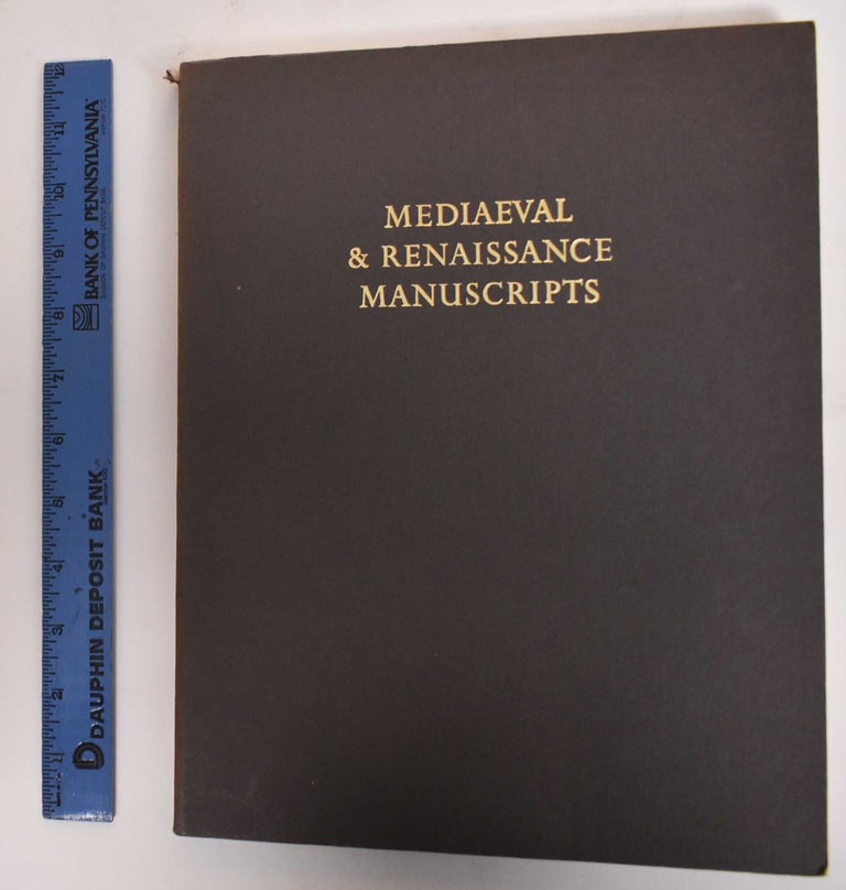 Item #179754 Mediaeval & Renaissance Manuscripts: Major Acquisitions Of The Pierpont Morgan Library, 1924-1974. Charles Ryskamp, introduction.