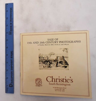Item #180600 Sale of 19th and 20th Century Photographs: Thursday, March 20, 1980. Christie's...