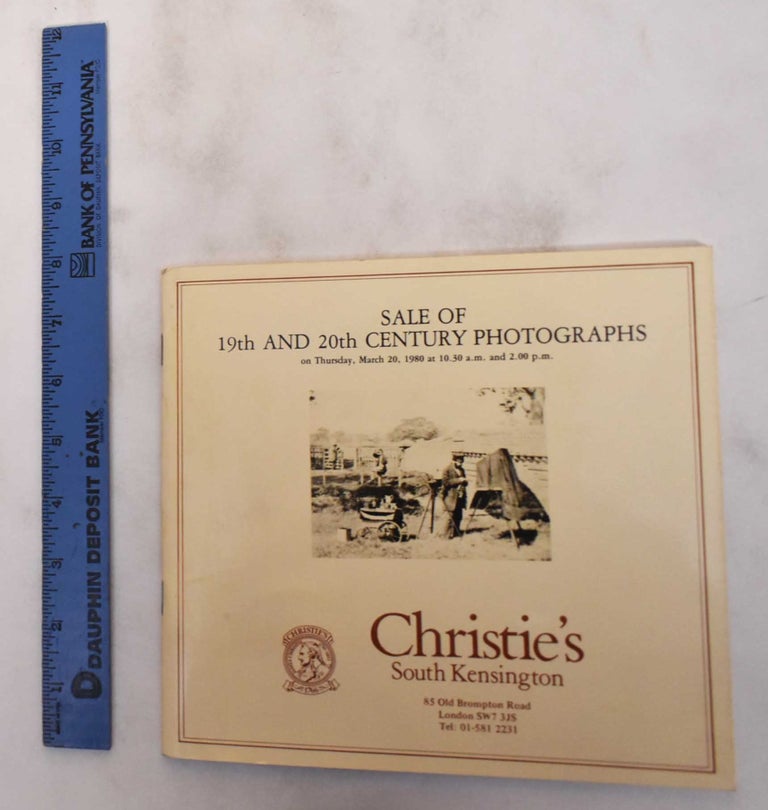 Item #180600 Sale of 19th and 20th Century Photographs: Thursday, March 20, 1980. Christie's Kensington.