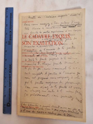 Item #180904 IL Cadavere Squisito, La Sua Esaltazione. Andre Breton, Arturo Schwarz