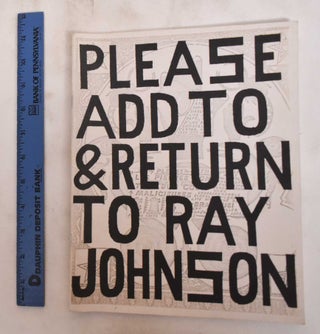 Item #180914 Please Add toand Return to Ray Johnson. Ray Johnson