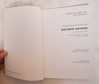 Forme nel verde 1996, XXVI edizione: personale di scultura di Matthew Spender