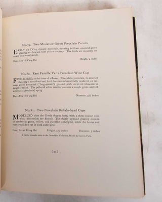 Catalogue of Chinese Art Objects, Including Porcelains, Potteries, Jades, Bronzes, and Cloisonne Enamels