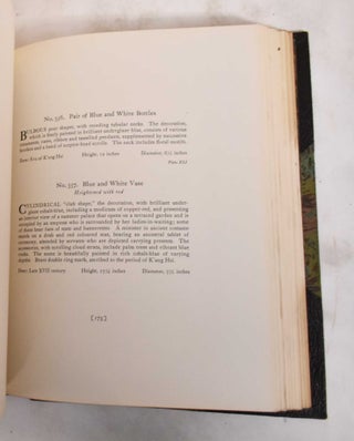 Catalogue of Chinese Art Objects, Including Porcelains, Potteries, Jades, Bronzes, and Cloisonne Enamels