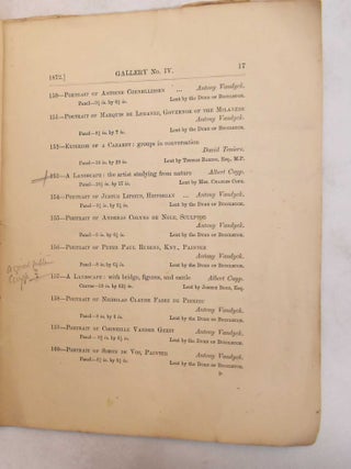 Royal Academy of Arts. Burlington House. Exhibition of the Works of the Old Masters Together With Works of Deceased Masters of the British School, 1872
