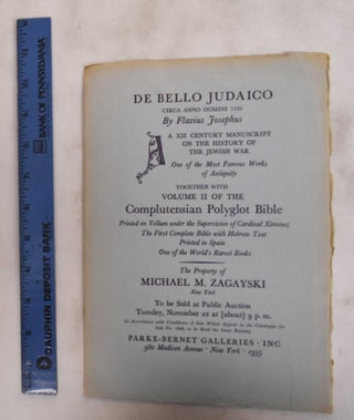 Item #181578 De bello Judaico, Together with Volume II of the Complutensian Polyglot Bible - Nov....