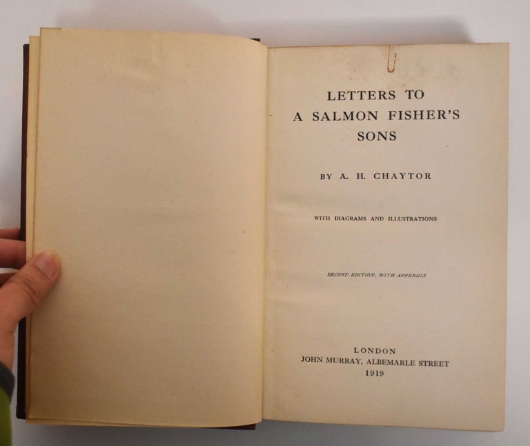 Item #181675 Letters to A Salmon Fisher's Sons. Alfred Henry Chaytor.