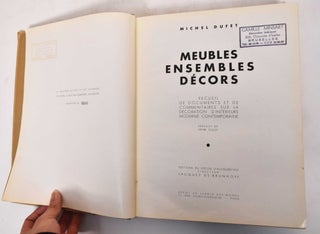 Item #182008 Meubles Ensembles Decors; Recueil de Documents et de Commentaires sur la Decoration...