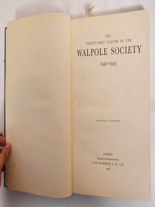 The 31st Volume of the Walpole Society, 1942-1943