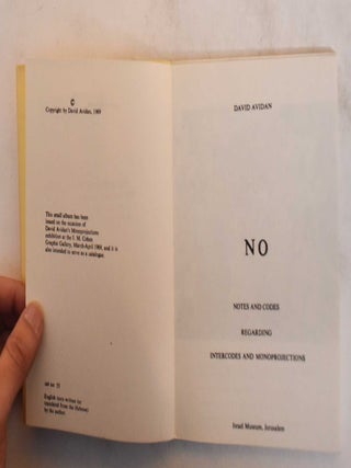 David Avidan: NO, Notes and Codes regarding Intercodes and Monoprojections