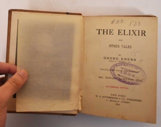 Item #182963 The Elixir and Other Tales. Georg Ebers