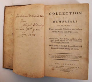 Item #183063 A Collection of Memorials Concerning Divers Deceased Ministers and Others of the...