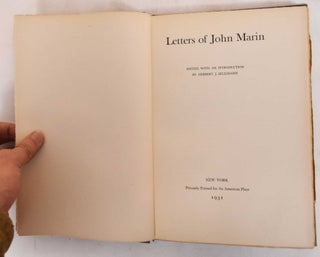 Item #183325 Letters of John Marin. John Marin, Herbert J. Seligmann