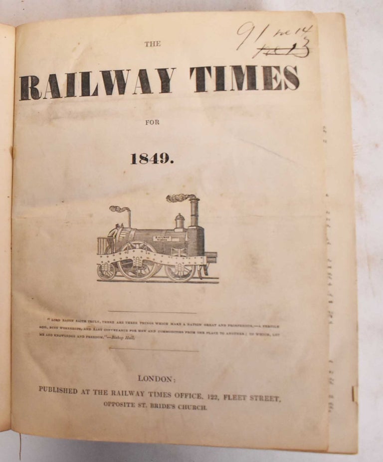 Item #183398 The Railway Times For 1849. The Railway Times.