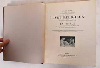 Item #183865 L'art Religieux de la fin du Moyen Âge en France : Etude sur I'iconographie du...
