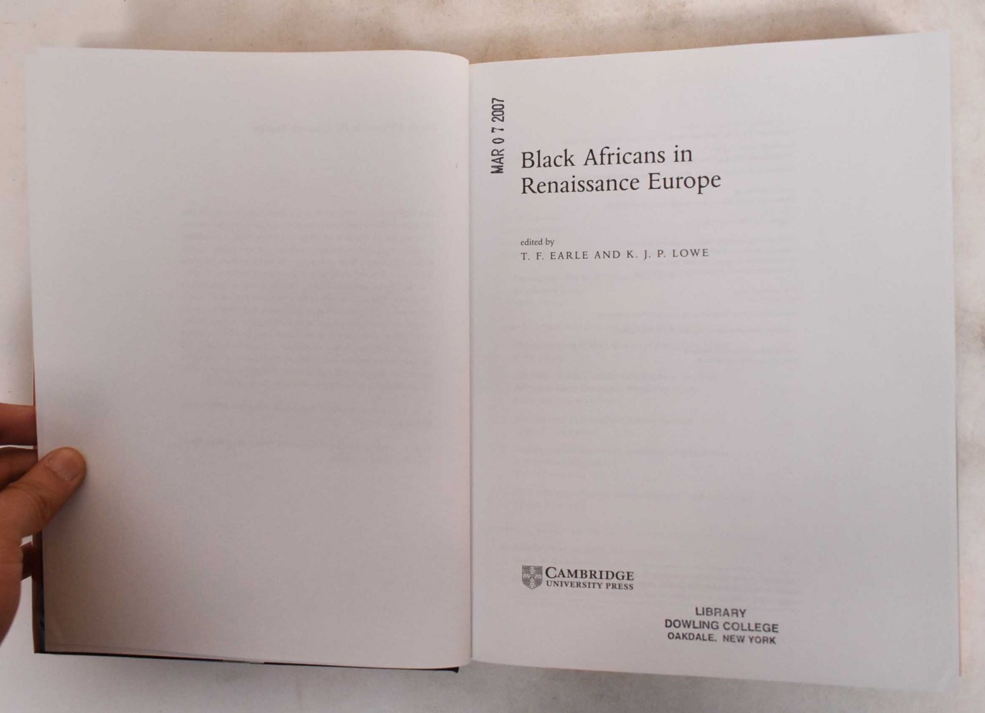 Black Africans in Renaissance Europe | R. F. Earle, eds K. J. P. Lowe