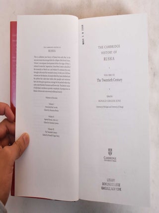 The Cambridge History of Russia - 3 volume set