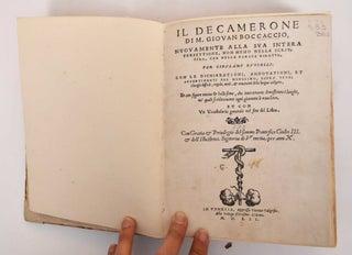 Item #184537 Il Decamerone; Nuovamente Alla Sua Intera Perfettione, Non Meno Nella Scrittura, Che...