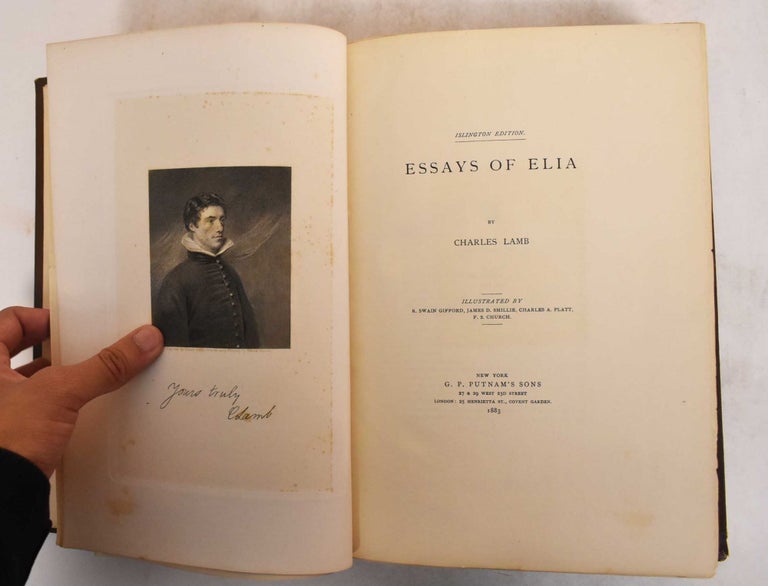 Item #185339 Essays Of Elia (Signed). Charles Lamb.