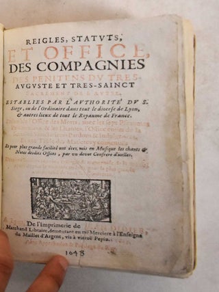Item #185386 Reigles, statuts et offices des compagnies des pénitens du très-auguste et...