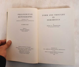 Item #185487 Form and Thought in Herodotus. Henry R. Immerwahr
