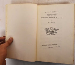 Item #185879 A Sentimental Journey through France and Italy. Laurence Sterne, Mr. Yorick