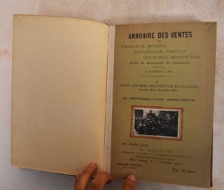 Item #185994 Annuaire des Ventes de Tableaux, Dessins, Aquarelles, Pastels, Gouaches, Miniatures...