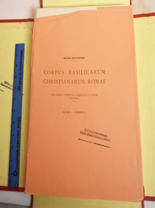 Item #185995 Corpus basilicarum Christianarum Romae, Vol. 1 - no. 2. Spencer Corbett, Richard,...