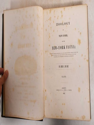 Item #186000 Natural history of New York. Zoology of New-York. Plates. J. A. De Kay