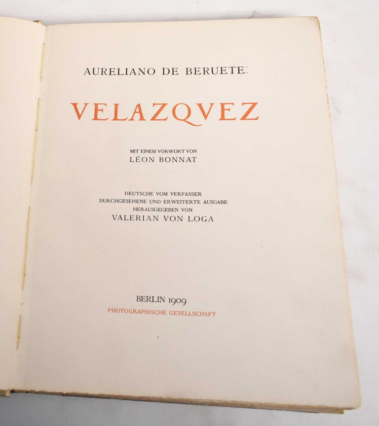 Item #186366 Velazquez. Aureliano de Beruete.