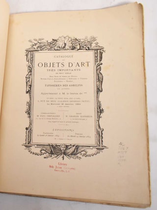 Catalogue Des Objets D'Art Tres Importants Du XVIIIe Siecle