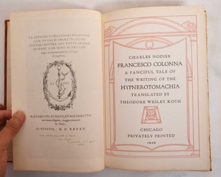 Francesco Colonna; A Fanciful Tale of the Writing of the Hypnerotomachia