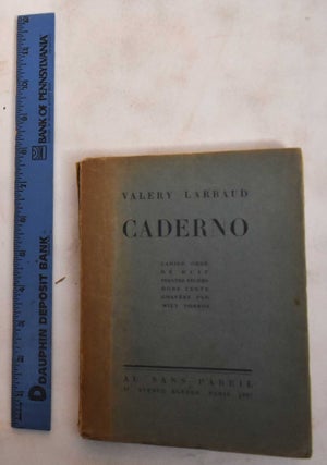 Item #186503 Caderno, Cahier Orne de Huit Pointes Seches Hors Texte Gravees. Valery Larbaud