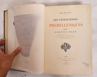 Item #187116 Les Civilisations Préhelléniques dans le bassin de la mer Égée. René Dussaud