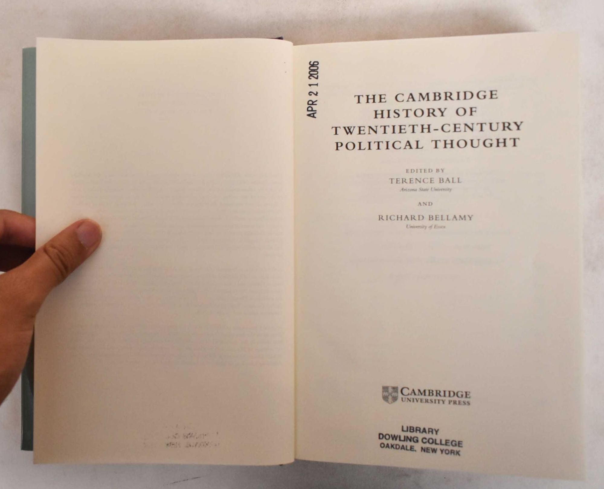 Cambridge History Of Twentieth-Century Political Thought by Terence Ball,  Richard Bellamy on Mullen Books