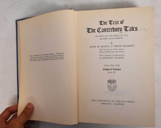 The text of the Canterbury tales, Studied on the basis of all known manuscripts (8 volumes)