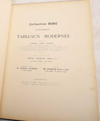 Item #187574 Collection Bing. Catalogue des Tableaux Modernes; Oeuvres de Besnard, Cottet,...