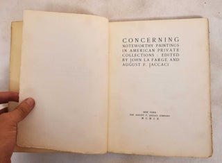 Item #187849 Concerning Noteworthy Paintings in American Private Collections. John La Farge,...