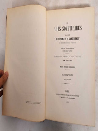 Les arts somptuaires Histoire du costume et de l'ameublement