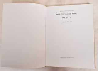 Item #188212 Transactions of the Oriental Ceramic Society. Volume 65. 2000-2001. Du Shengxian...