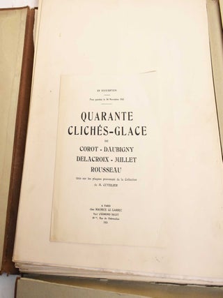 Item #188574 Quarante Cliches-Glace de J.B.C. Corot, C. Daubigny, E. Delacroix, J.F. Millet, Th....