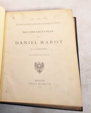 Item #188948 Das Ornamentwerk des Daniel Marot. Daniel Marot, Peter Jessen