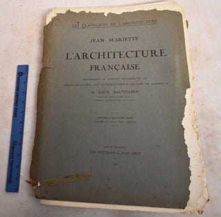 Item #189137 L'Architecture Francaise, Reimpression de l'Edition Originale de 1727; Onzieme &...
